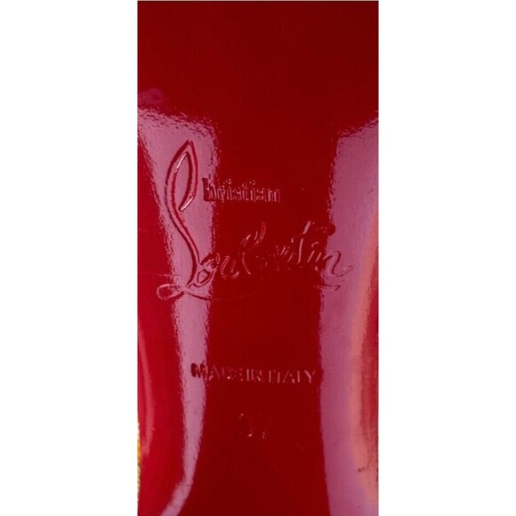 Christian Louboutin May Wong 100 Floral & Rabbit Fur Block Heel Booties - Picture 10 of 10